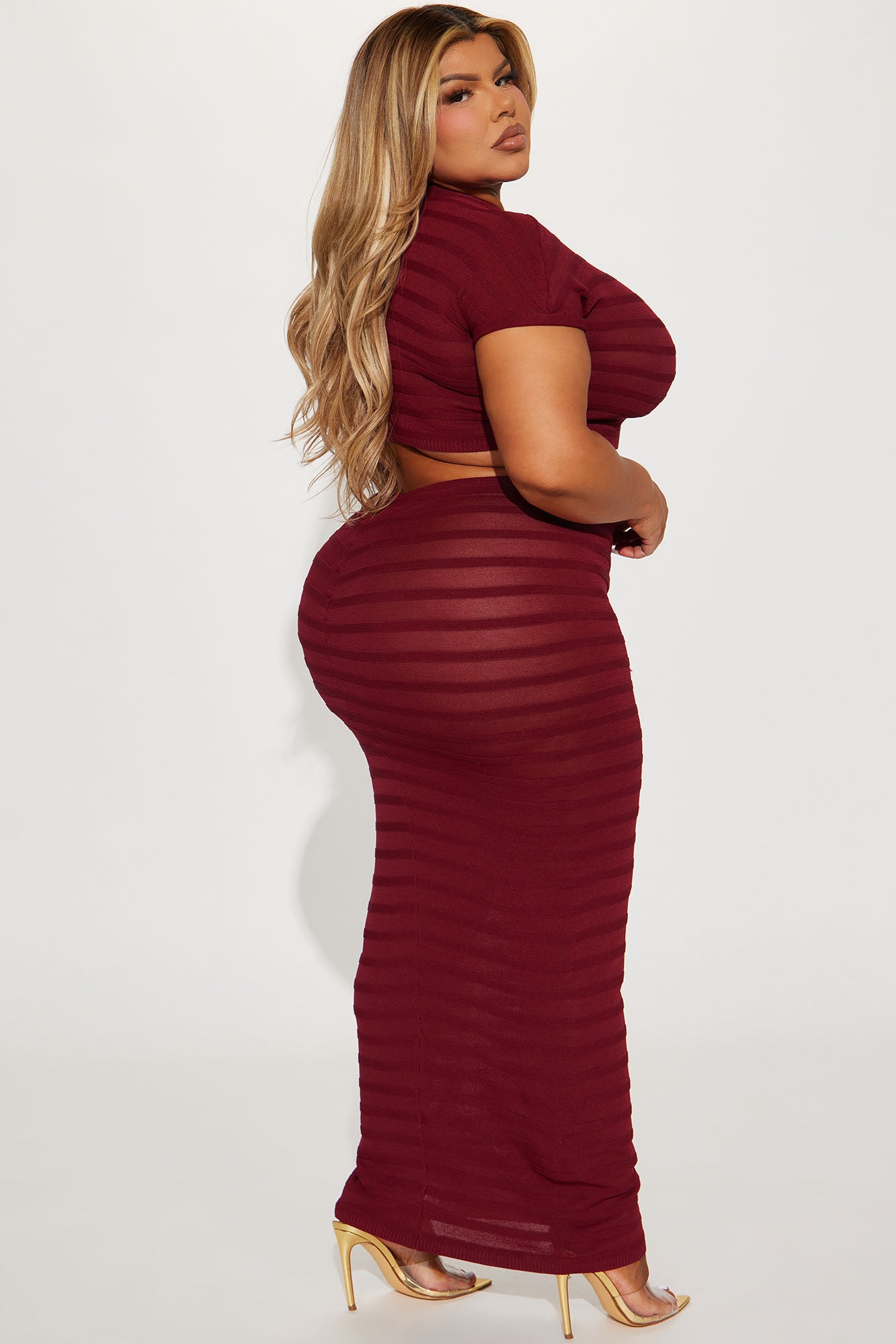 Love Me Sweater Skirt Set - Burgundy
