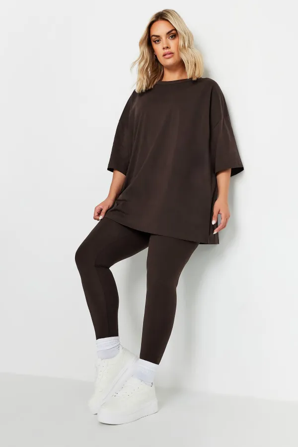 YOURS Curve Burgundy Red Leggings