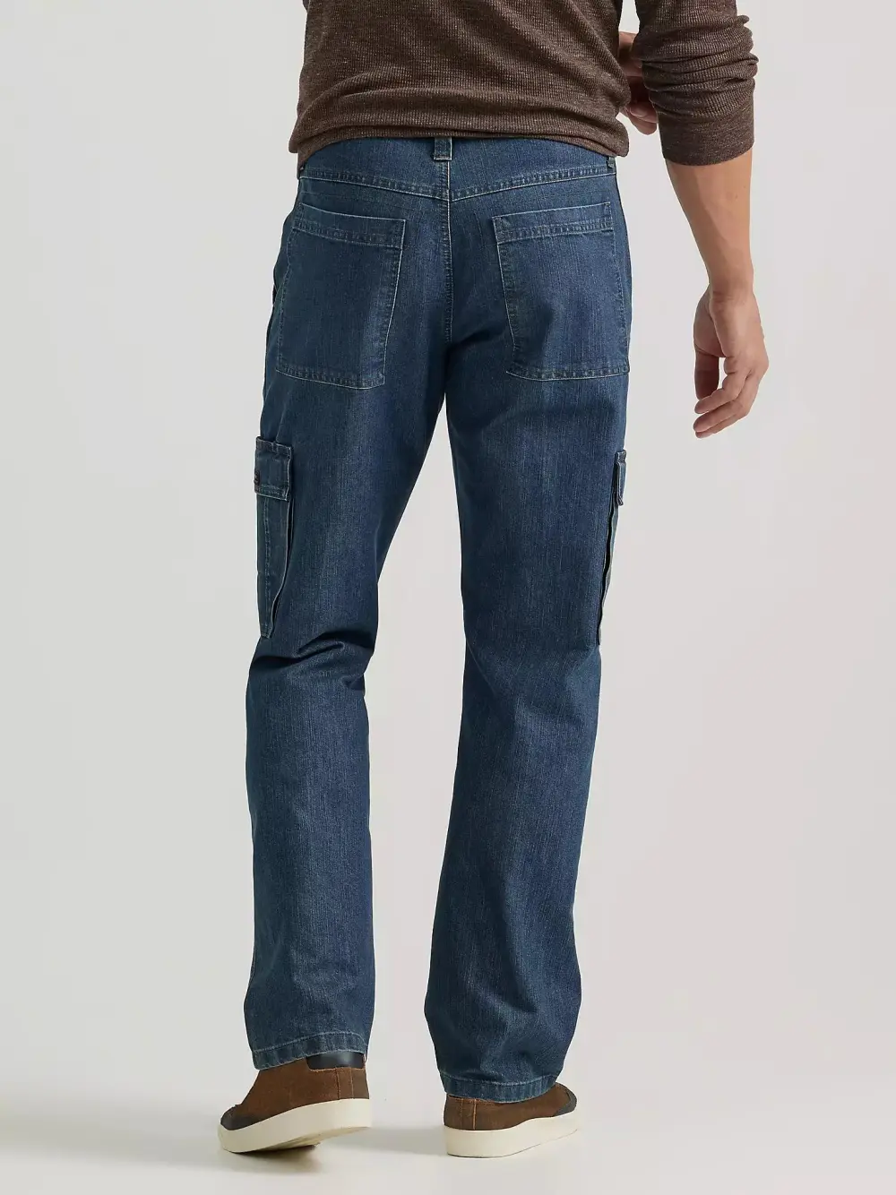 WRANGLER DENIM LOOSE FIT CARGO JEAN IN MEDIUM STONEWASH DENIM