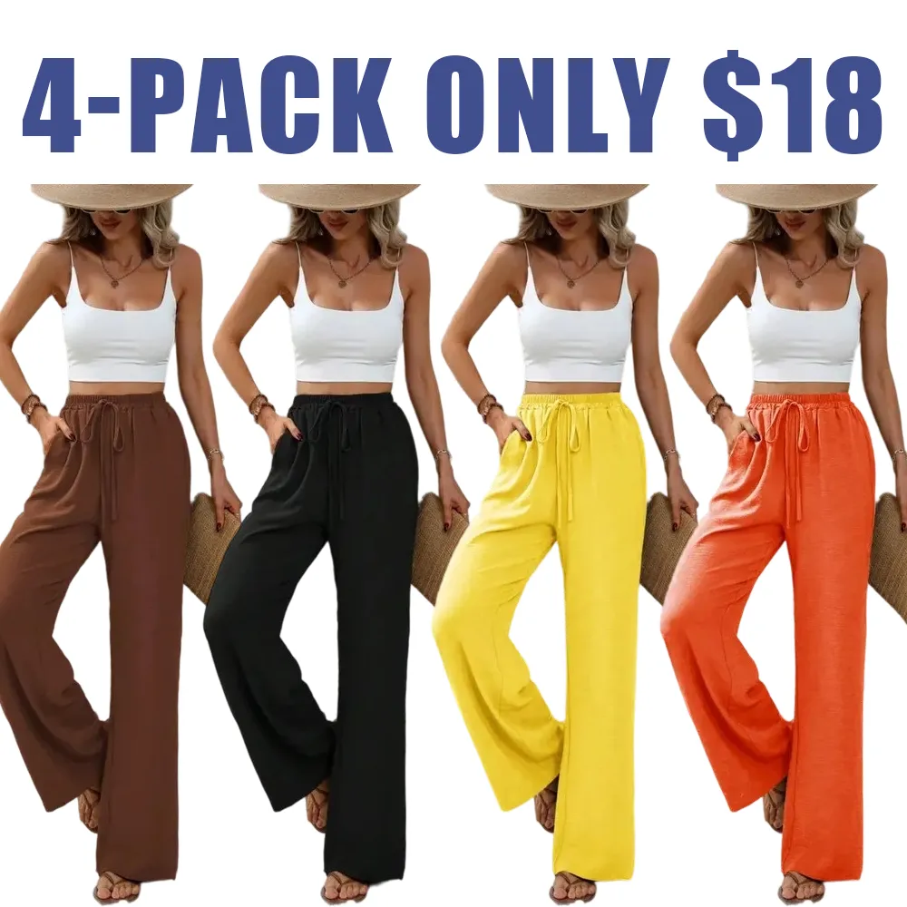 Women’s High Waist Wide Leg Pants with Pockets