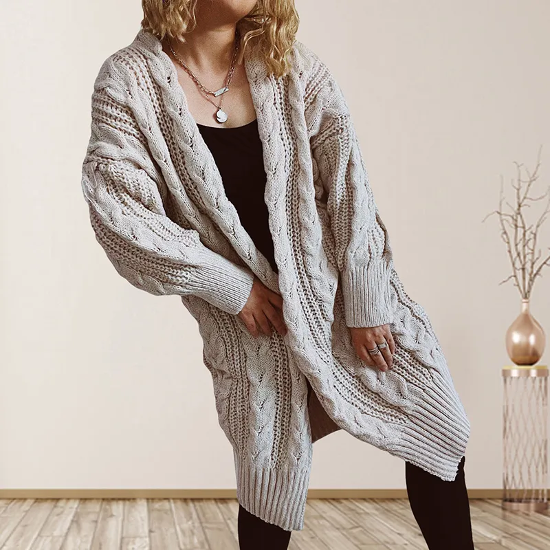 Long Sleeve Solid Color Sweater Cardigan
