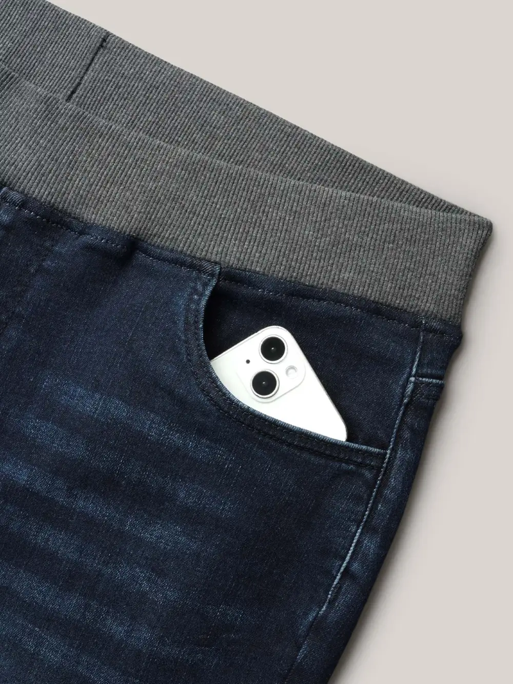 Stretchy Whiskered Waist Skinny Knit Jeans