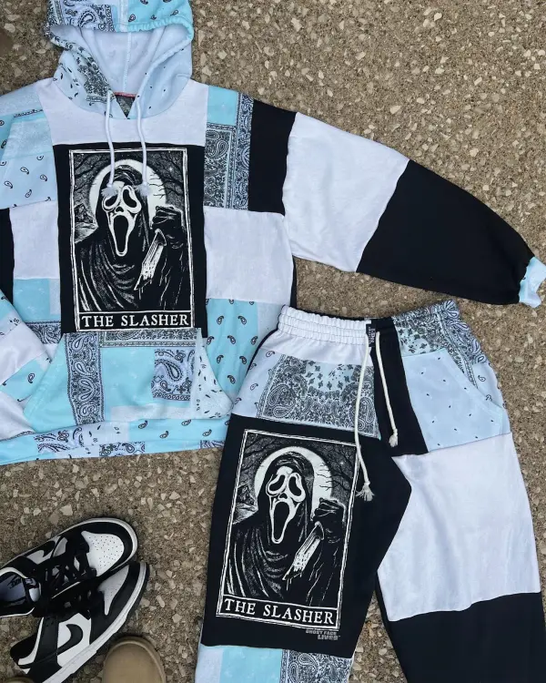 2 piece set tops and bottoms how perfect and cozy piece for your Halloween day