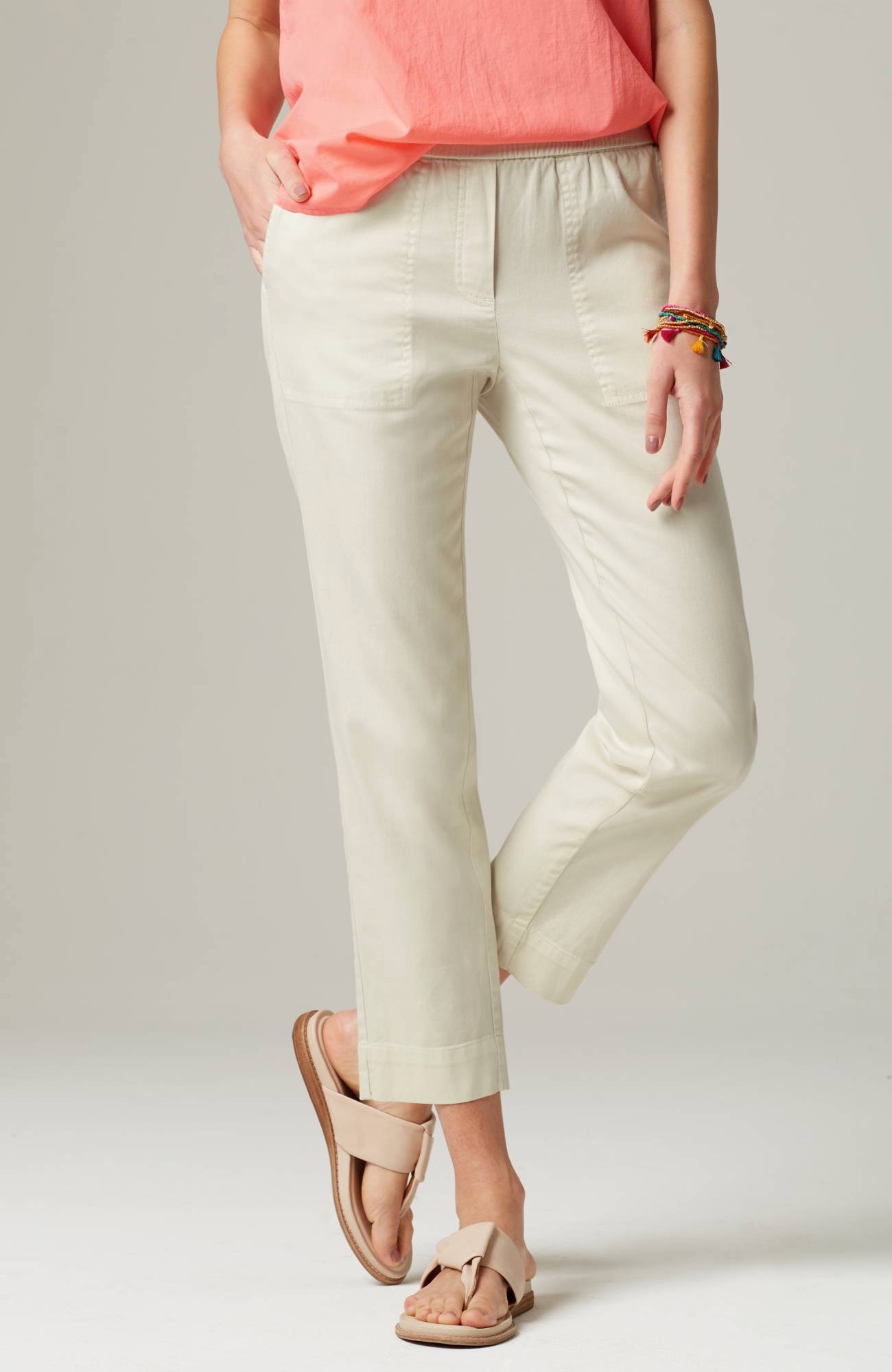 slim-leg twill cargo pants