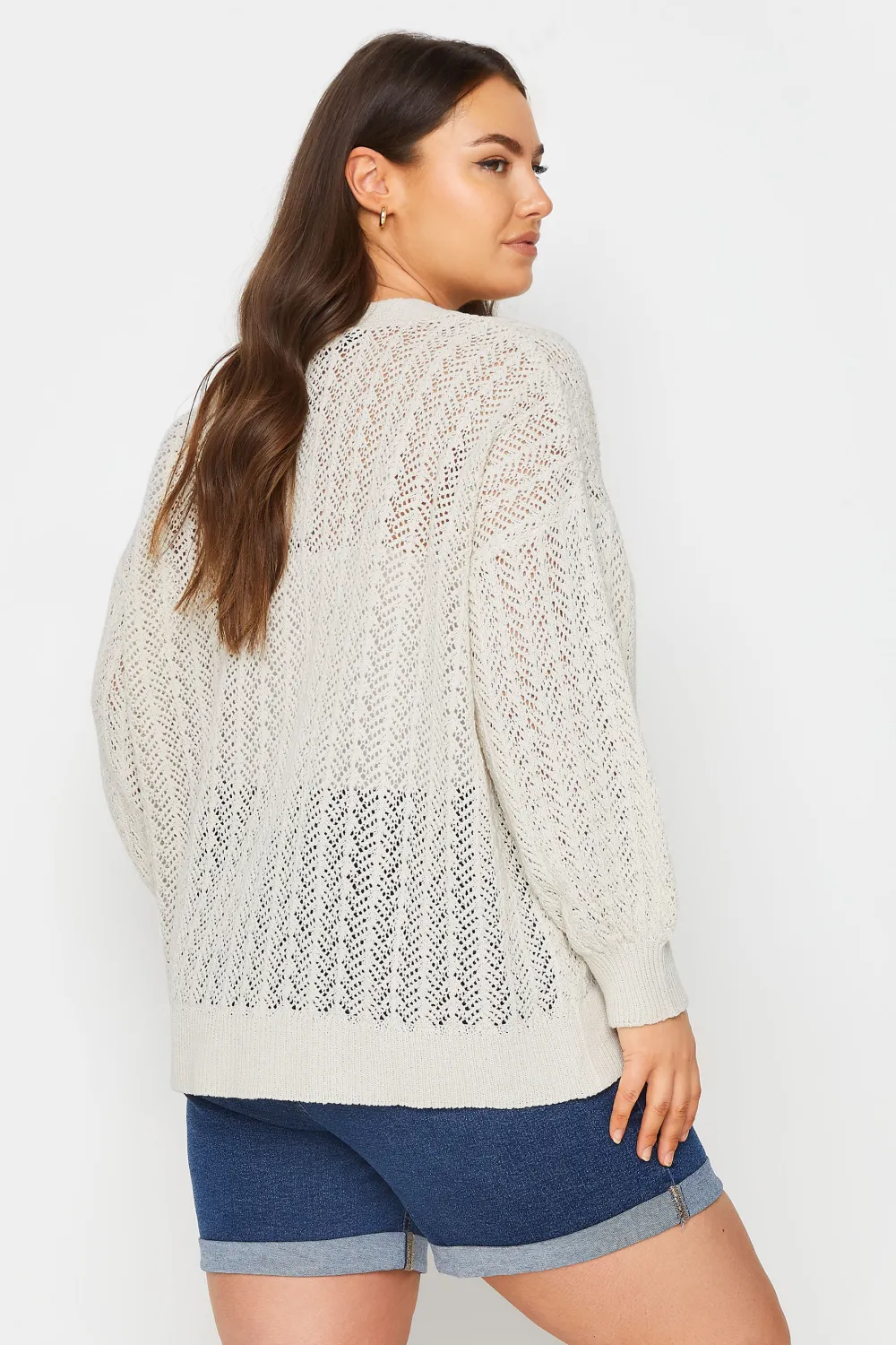 YOURS Curve Pink Pointelle Cardigan