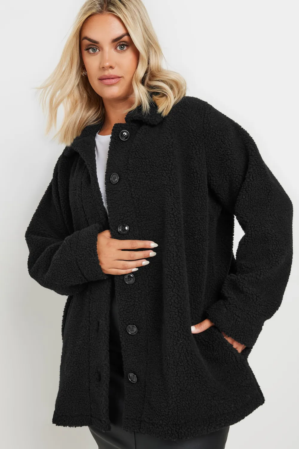 YOURS Curve Black Teddy Fleece Jacket