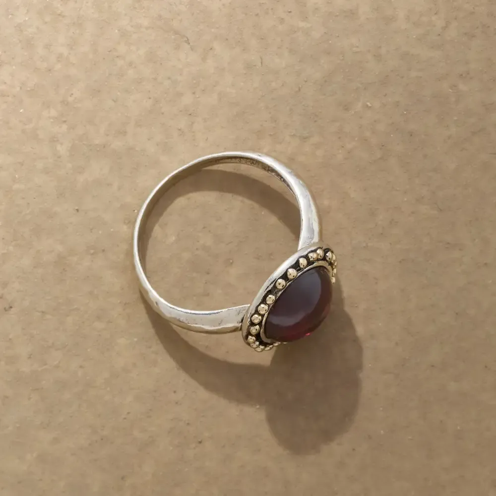 Garnet Halo Ring