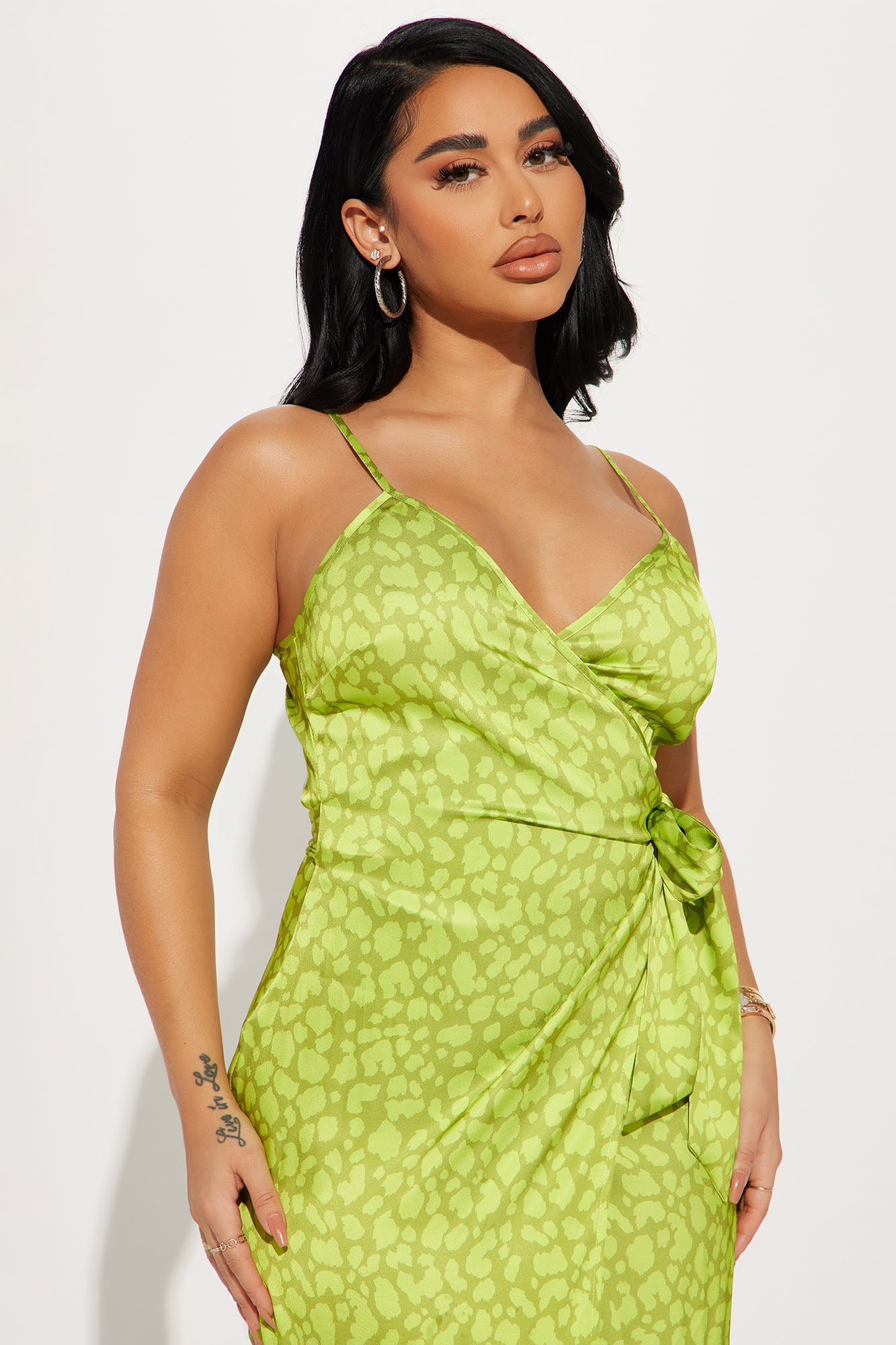 Tropical Tango Midi Dress - Lime