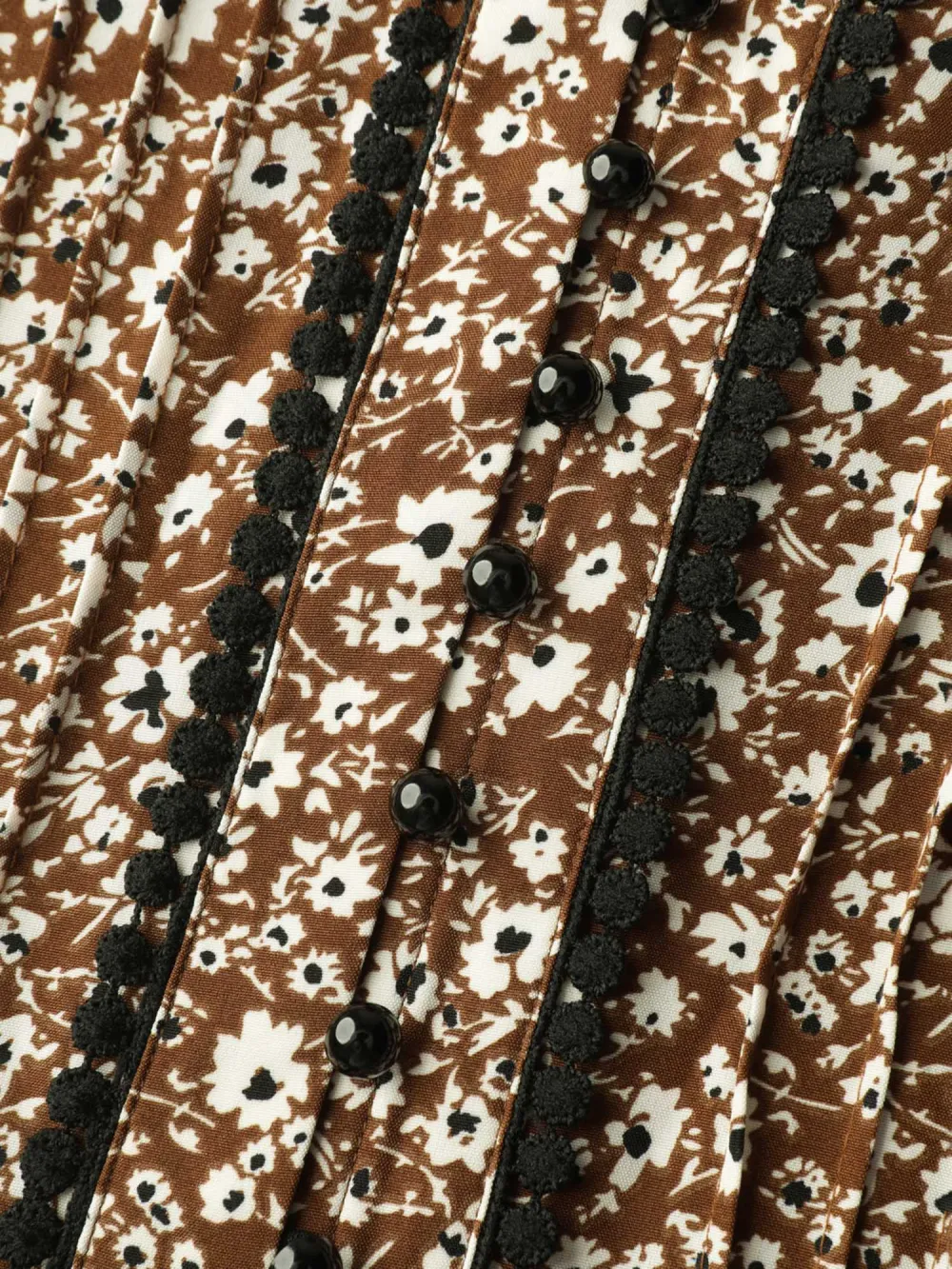 Toothpick Pleat Contrast Placket Midi Dress