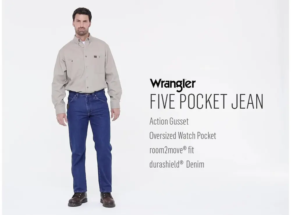WRANGLER RIGGS WORKWEAR FIVE POCKET JEAN IN ANTIQUE INDIGO