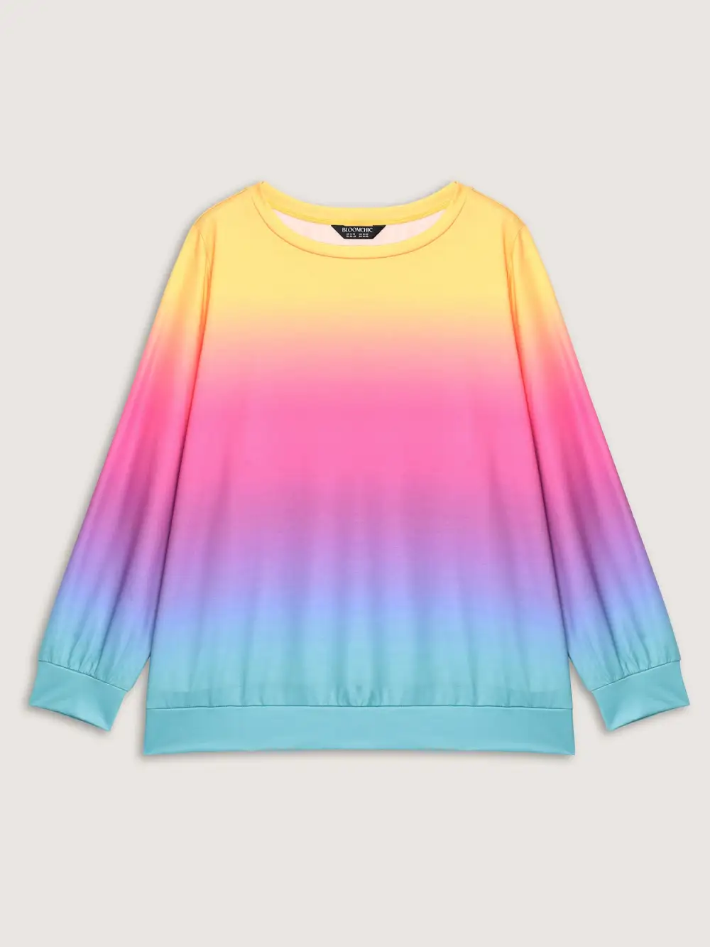 Ombre Gradient Elastic Hem Sweatshirt