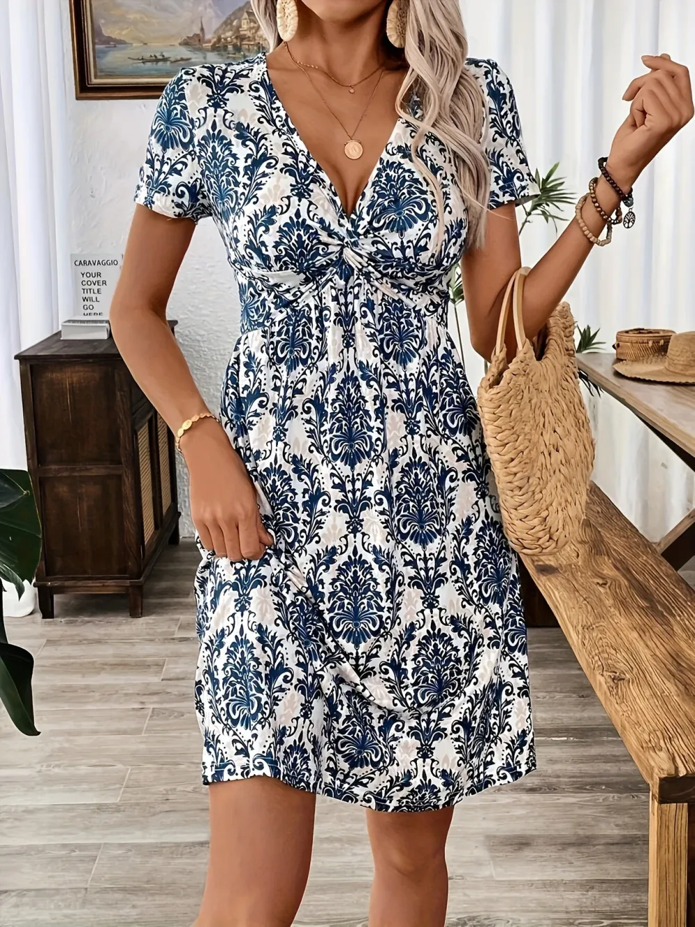 Vibrant Leopard Print Twist Dress