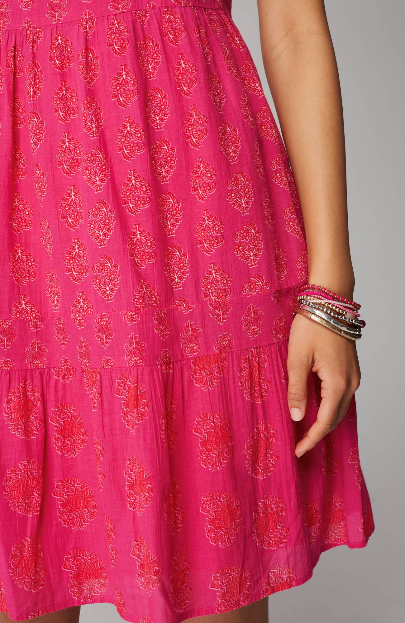 Mixed-Print A-Line Dress