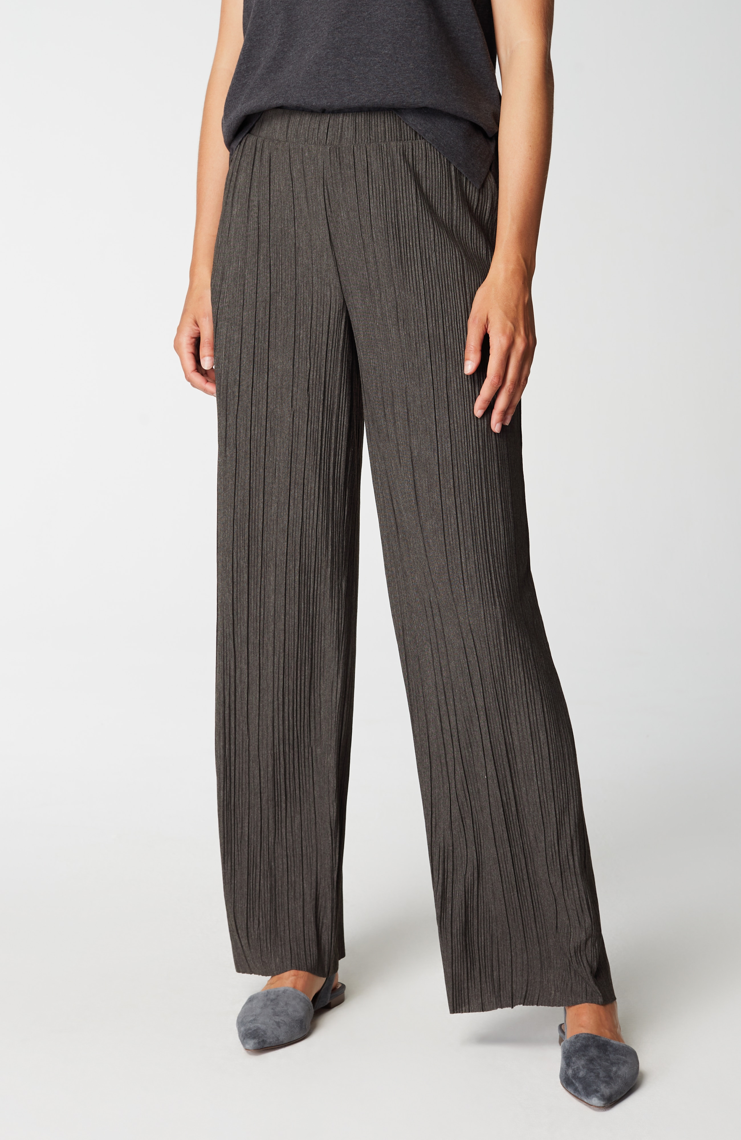 Pure Jill Pleated Wide-Leg Pants