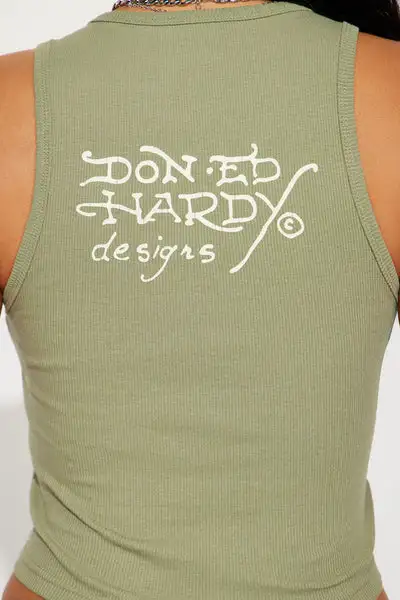 Ed Hardy Dagger Tank - Olive
