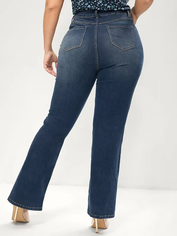 Bootcut Very Stretchy Mid Rise Medium Wash Sculpt Waist Jeans