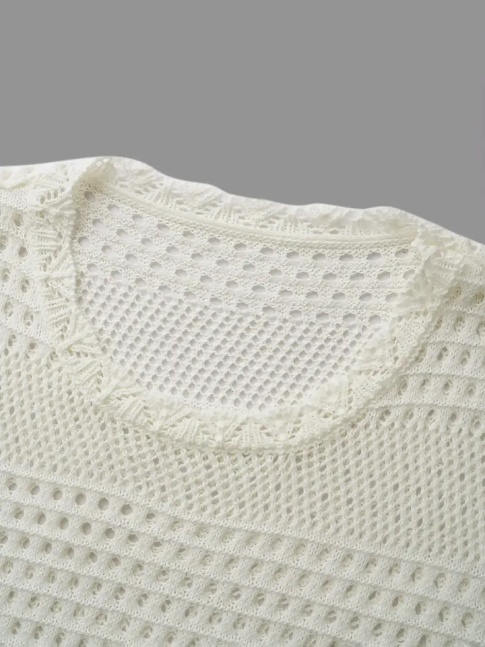 Cut-Out Plain Round Neck Swim Cover-Up