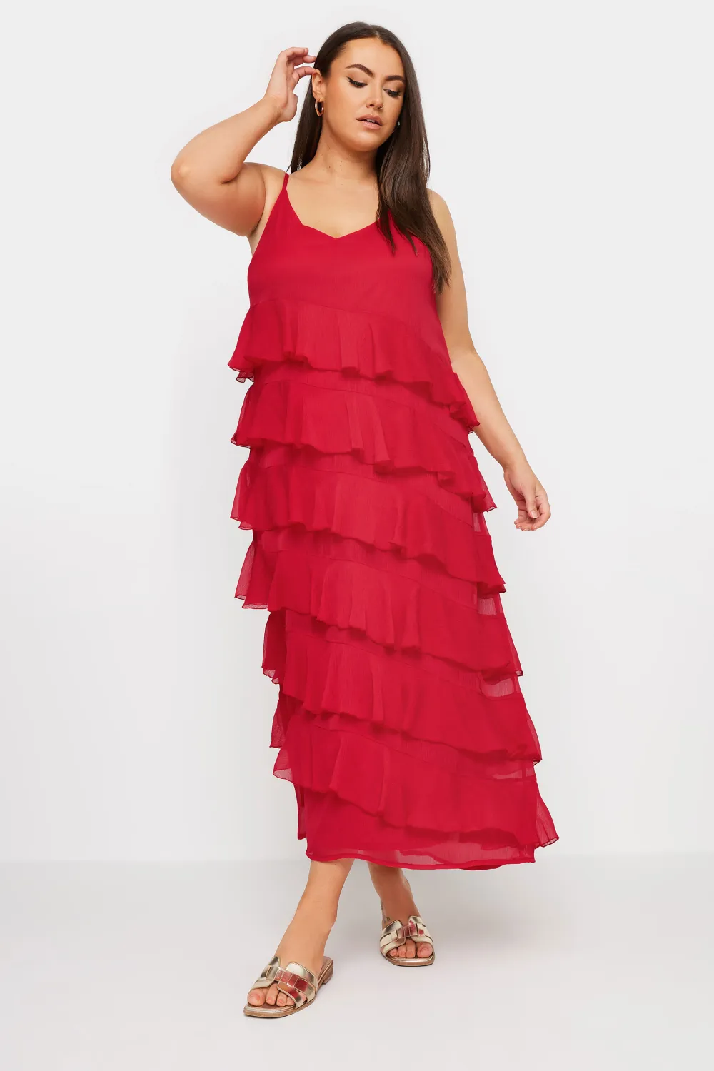 LIMITED COLLECTION Curve Black Frill Maxi Dress