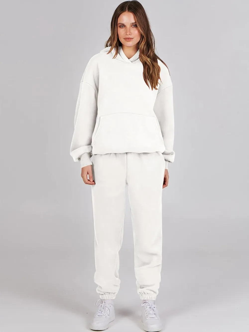 (Clearance Sale $1.99⚡) 2024 Women's Fall Oversized Casual Hoodie Two Piece Sweatshirt Jogging Pants Sweatshirt Set