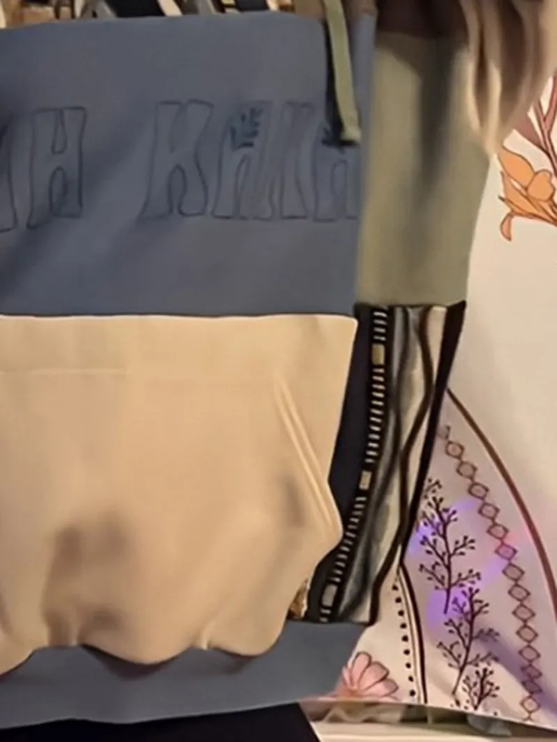 Khaki Streetwear Leisure Hoodie Sweatshirts