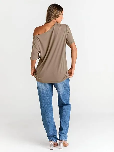 Women's Off Shoulder T-Shirt – Casual & Comfy Fit
