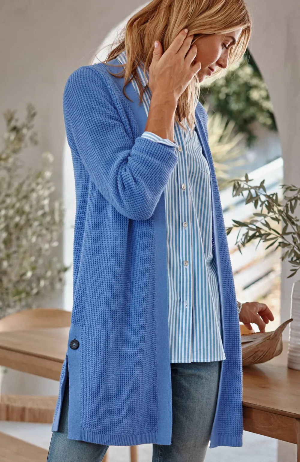 Textured Open-Front Cardi