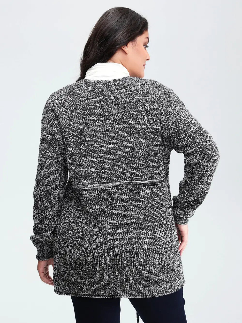 Heather Adjustable Waist Drawstring Knit Cardigan