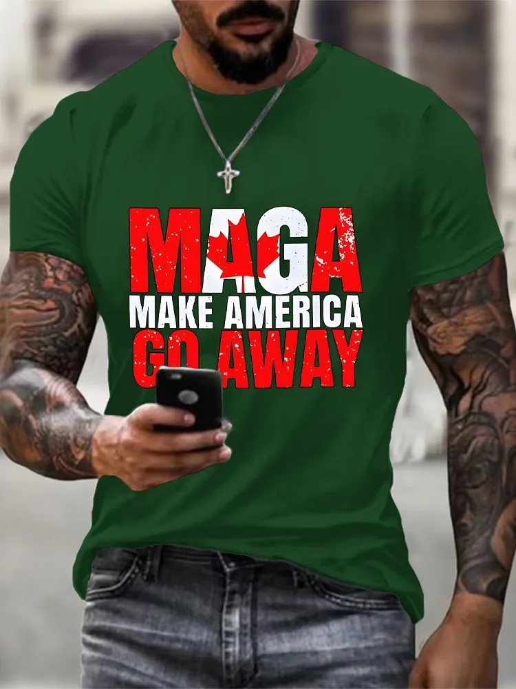 Round-Neck Short-Sleeved Shirt Maga Make America Go Away T-Shirt