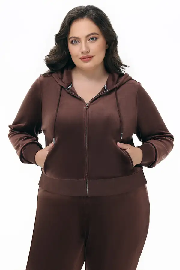 Plus-Size OG Big Bling Velour Hoodie