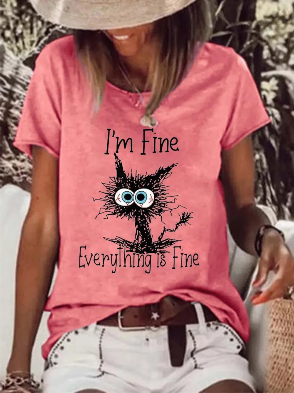 Loosen Crew Neck Cartoon Short Sleeve T-Shirt