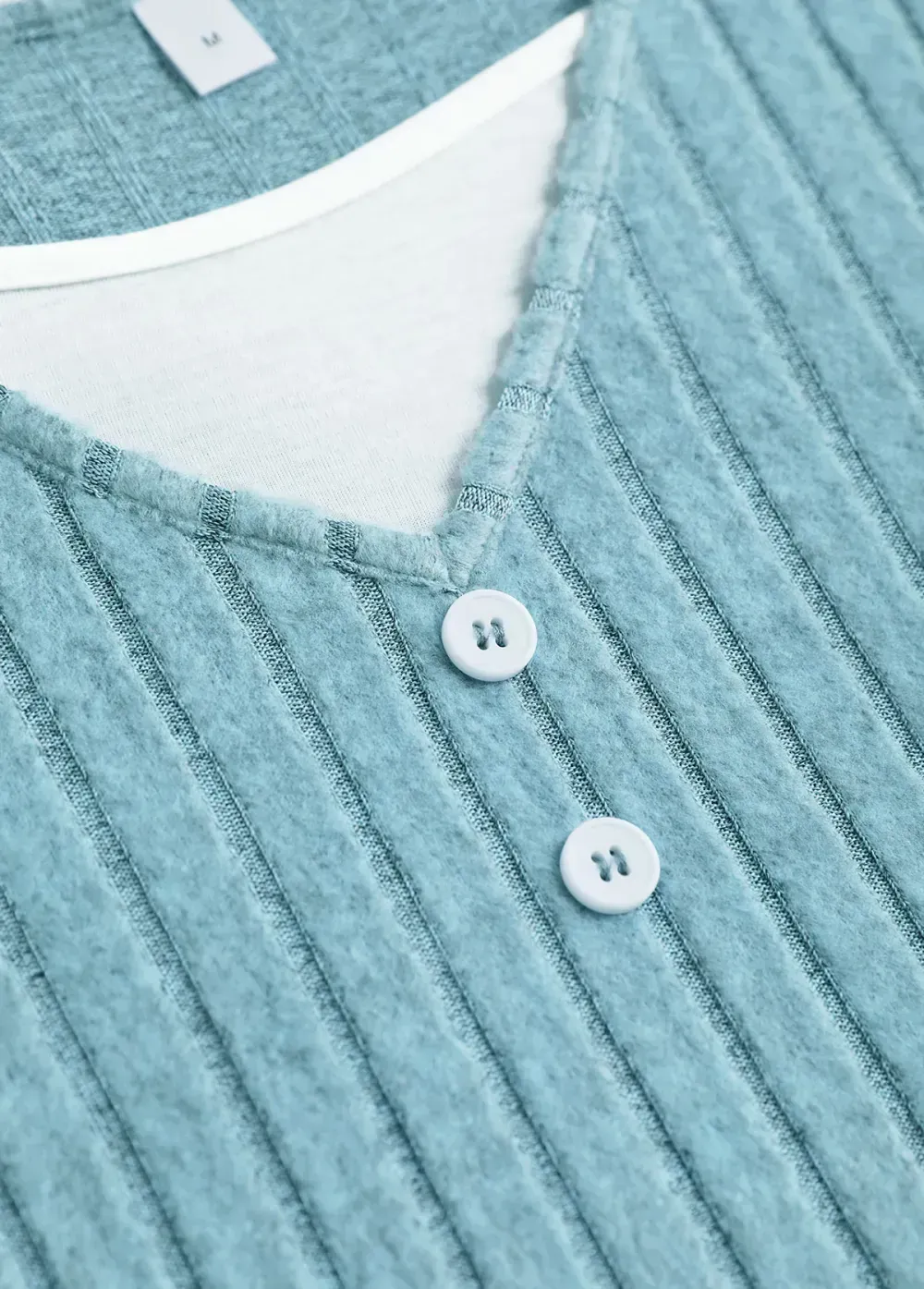 Light Blue Long Sleeve Fake Two Piece Twinset