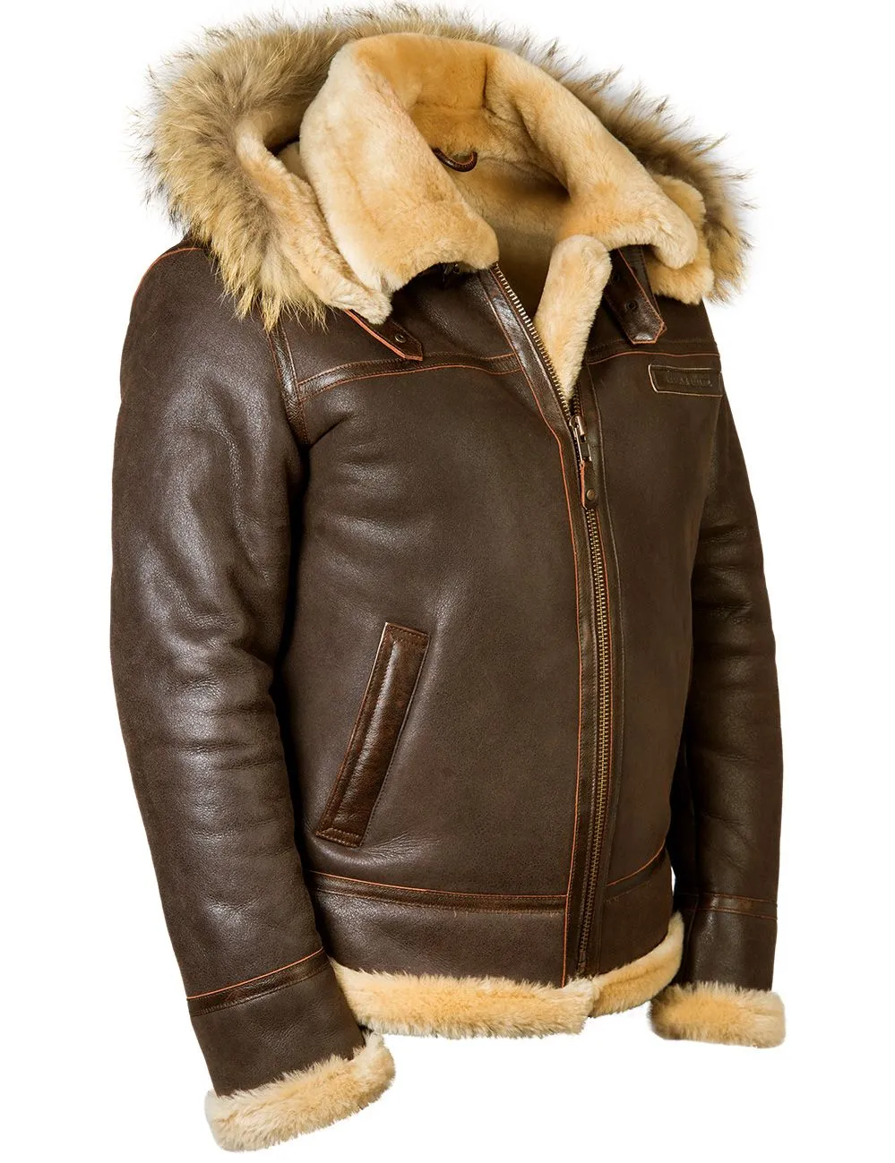 JACKET PILOT FROM SHEEPSKIN B-3 Hooded[FREE SHIPPING TODAY]