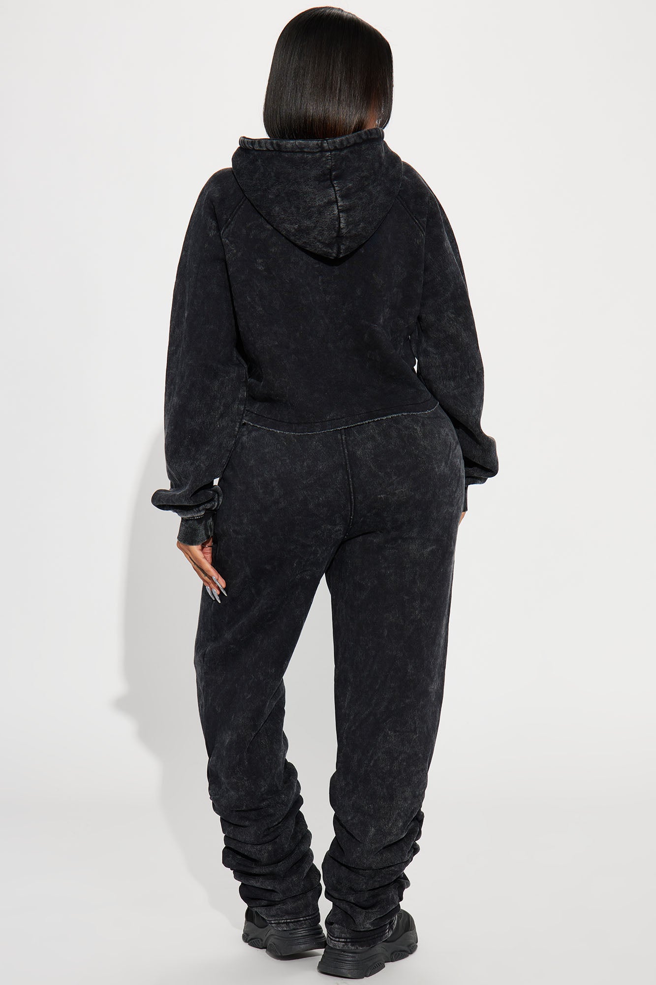My Time Mineral Wash Jogger Set - Charcoal