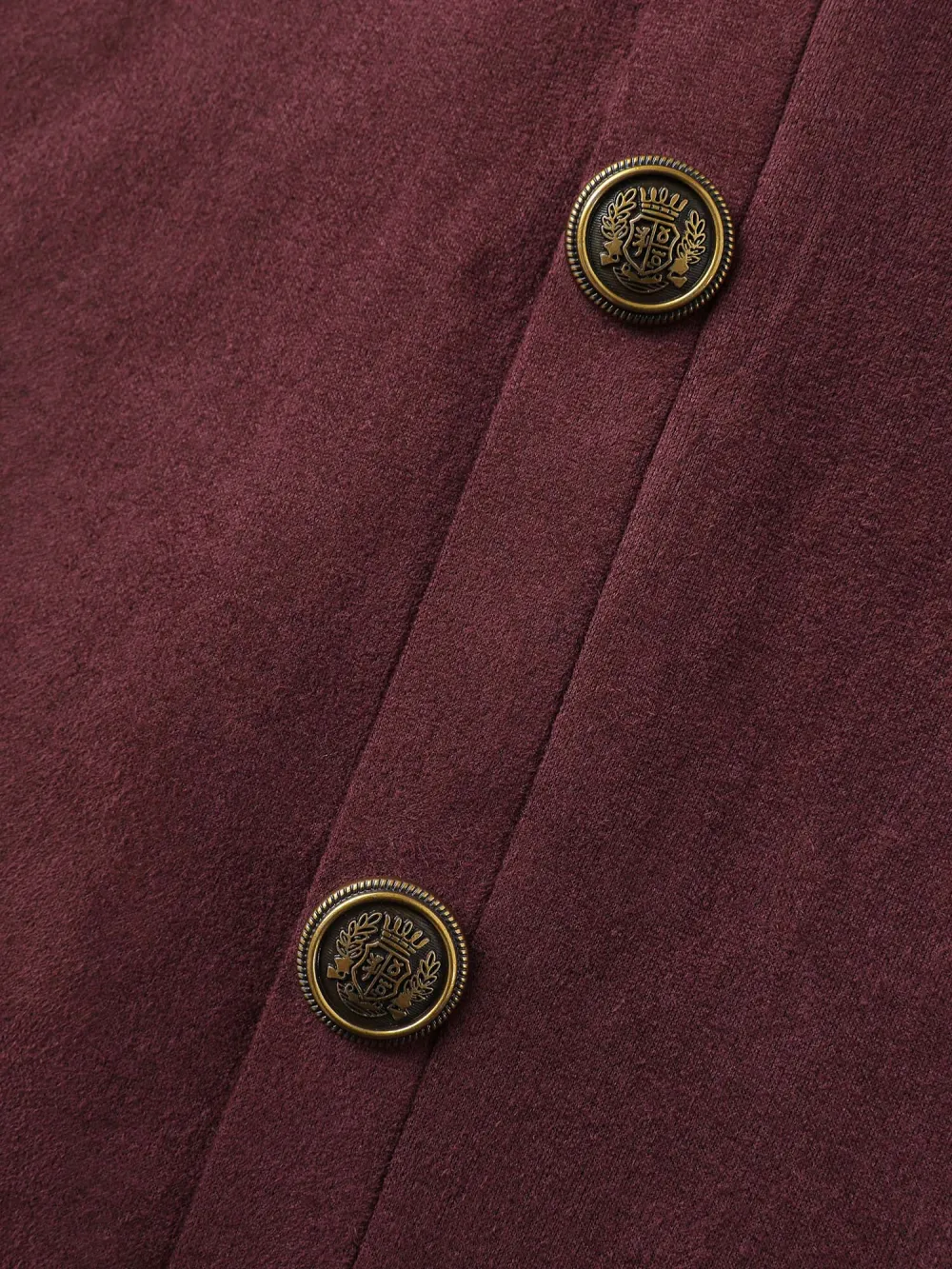 Airy Suede Bronze Button Detail Jacket