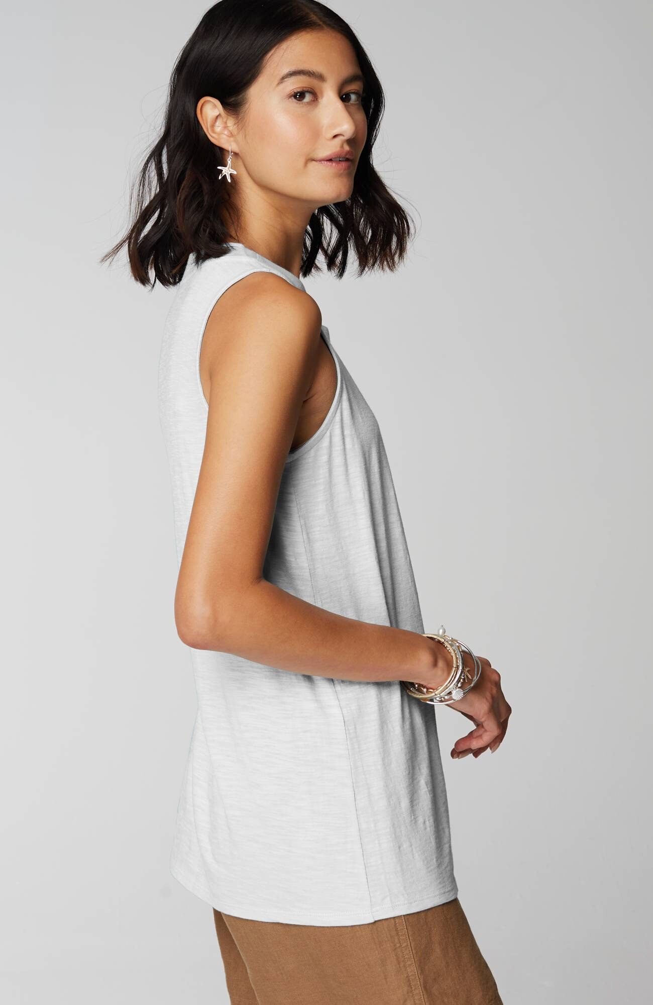 Rib-Trim Henley Tank