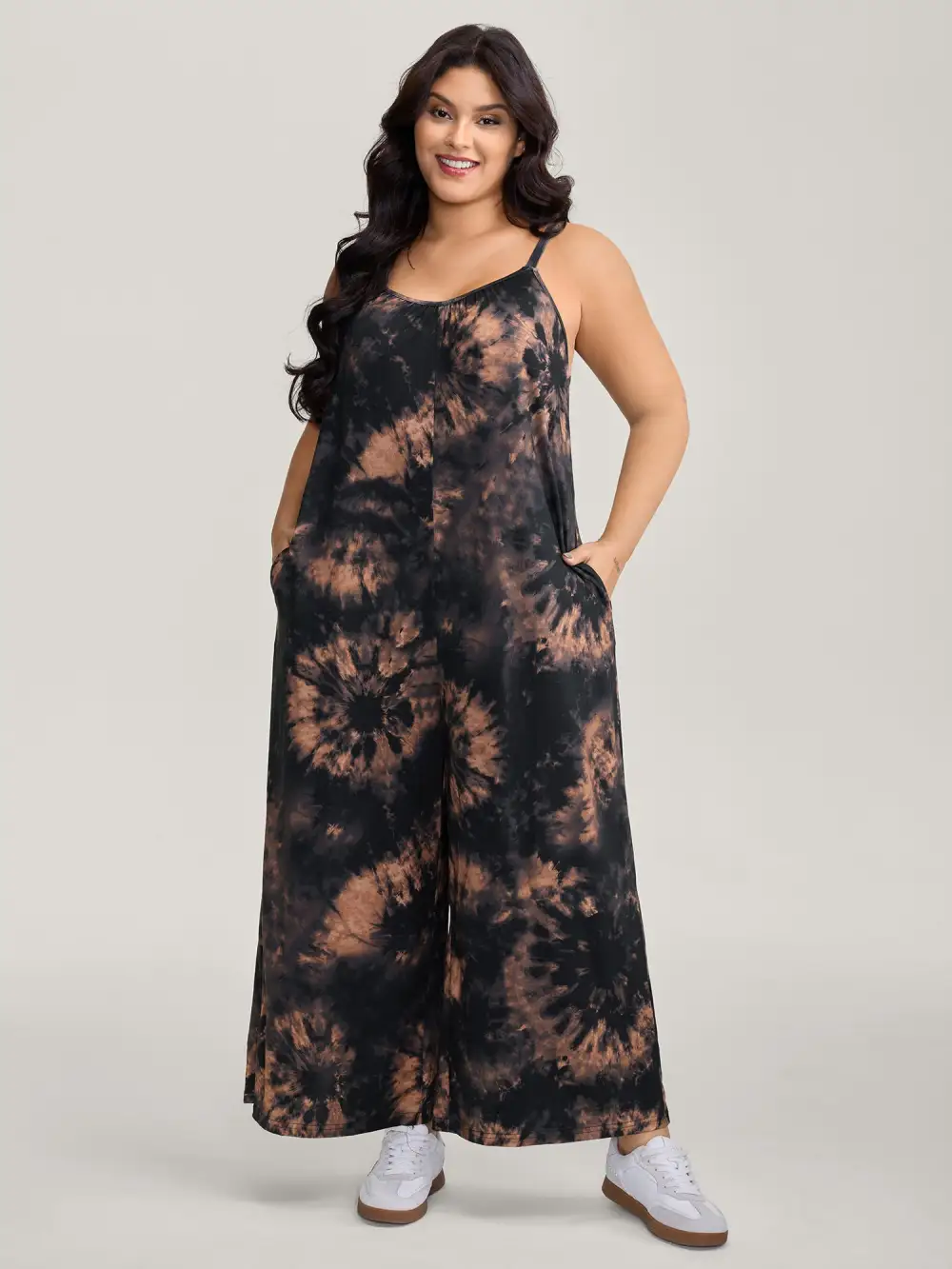 Irregular Tie-Dye Stretchy Cami Jumpsuit