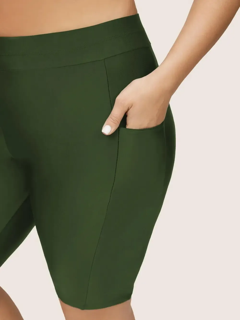 Plain Pocket Side Very Stretchy Skinny Swim Bottom