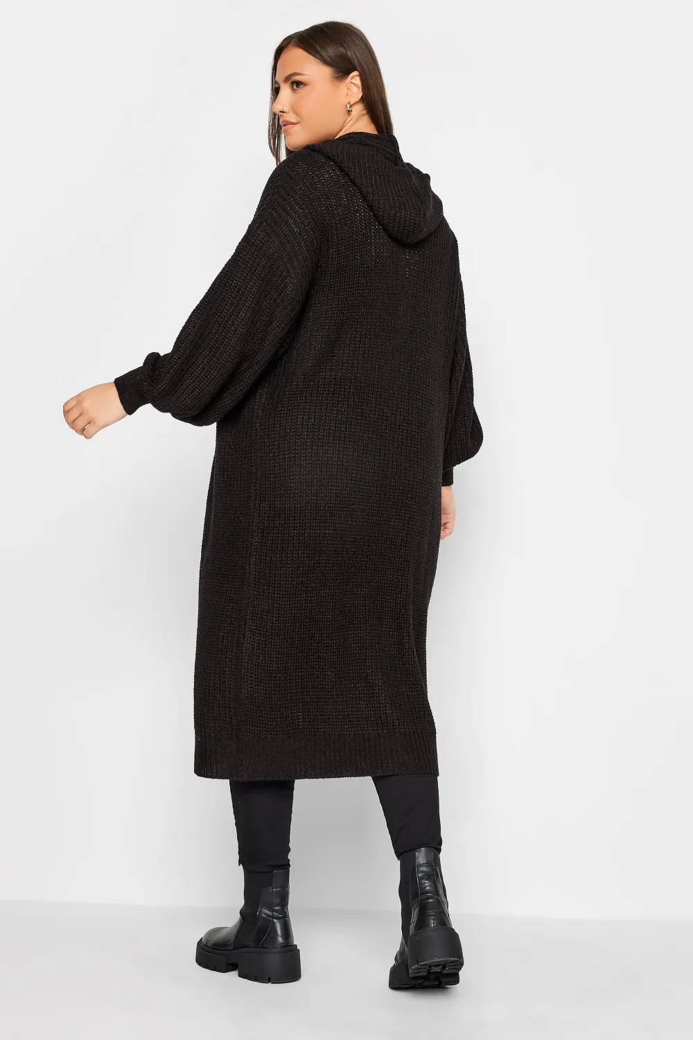 YOURS Curve Khaki Green Hooded Longline Cardigan