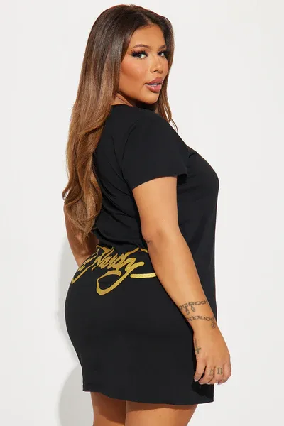 Ed Hardy Cross T Shirt Mini Dress - Black
