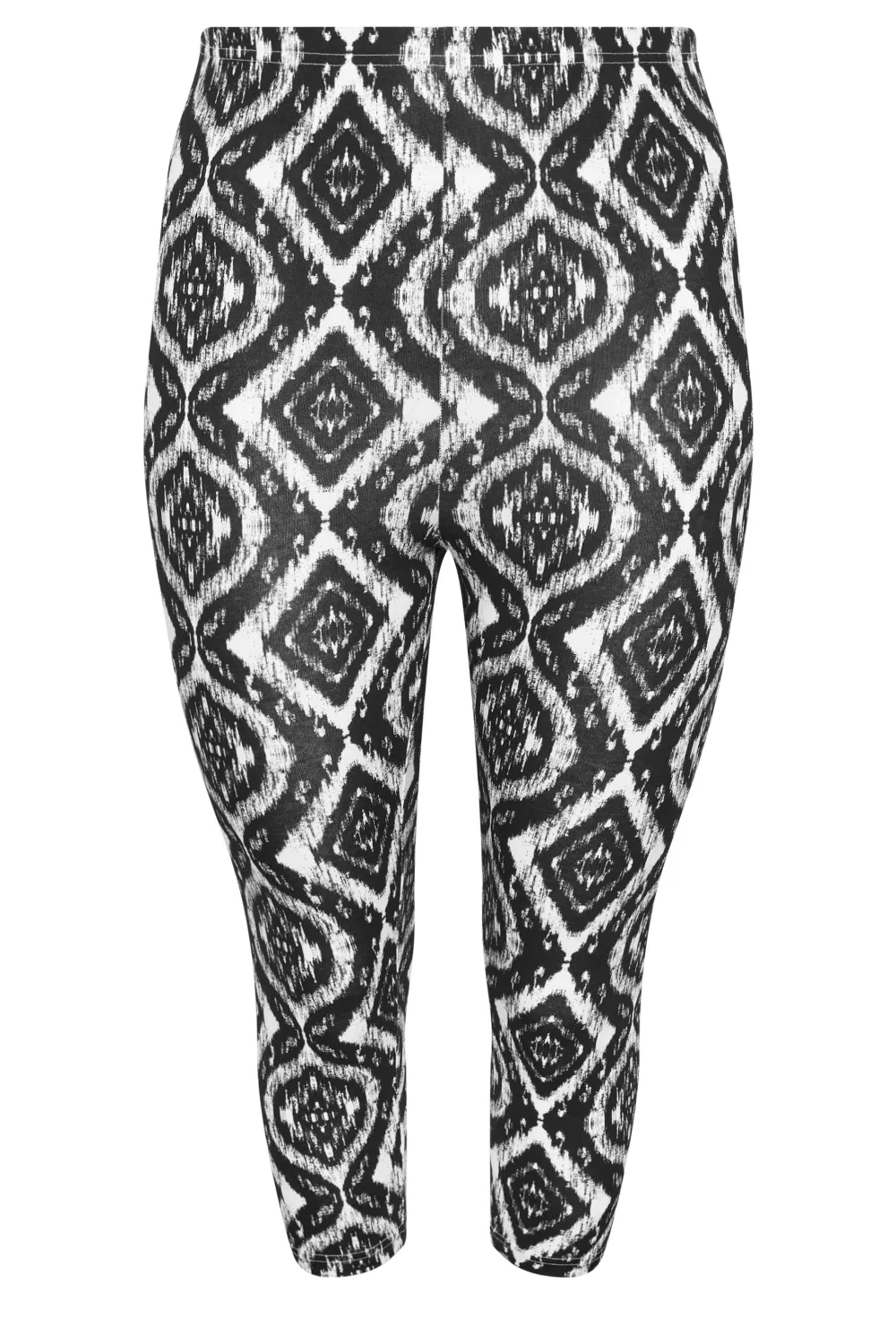 YOURS Curve 2 PACK Black & Blue Floral Print Cropped Leggings