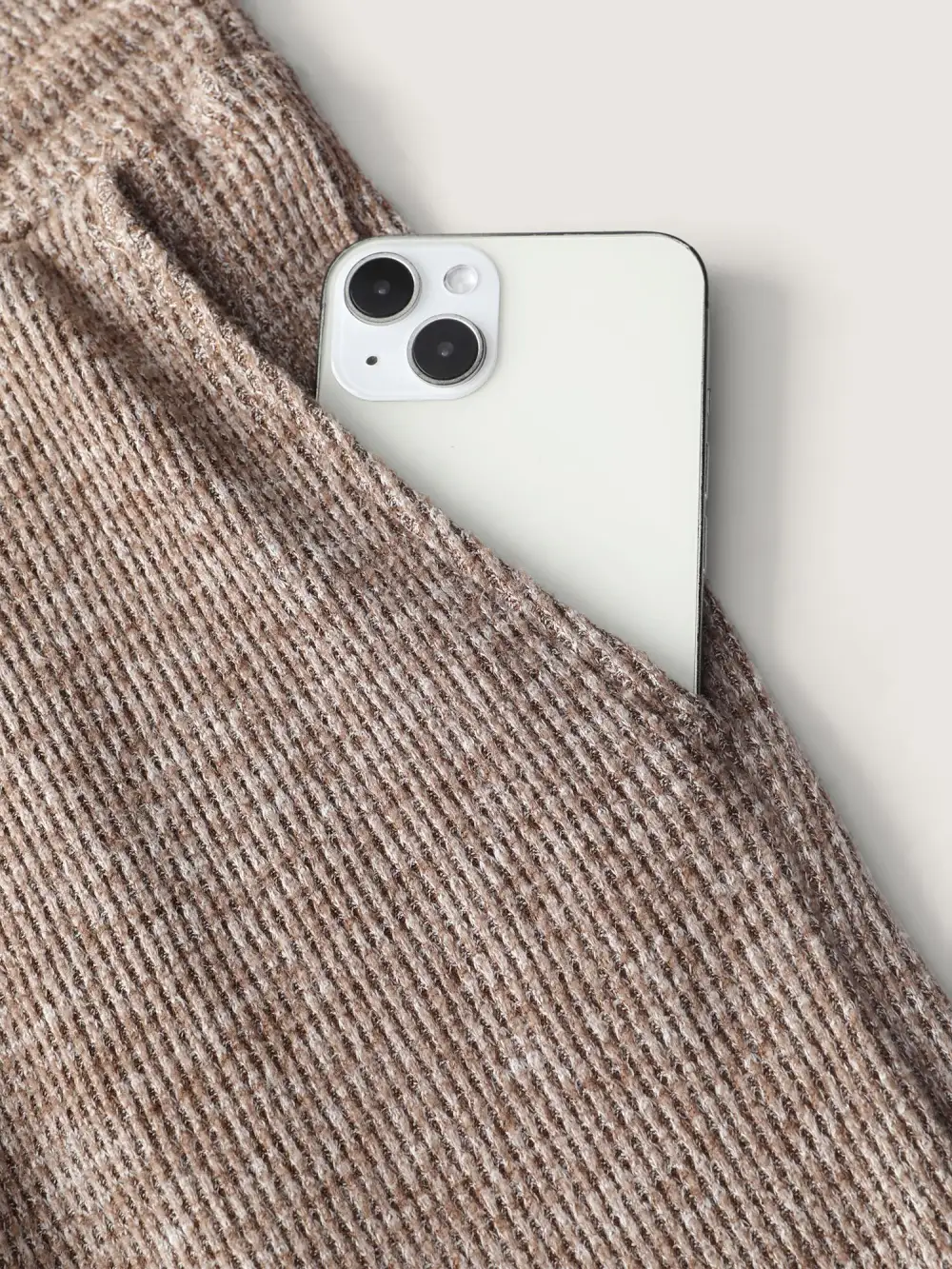 Mixed Color Knit Pleated Drawstring Pants