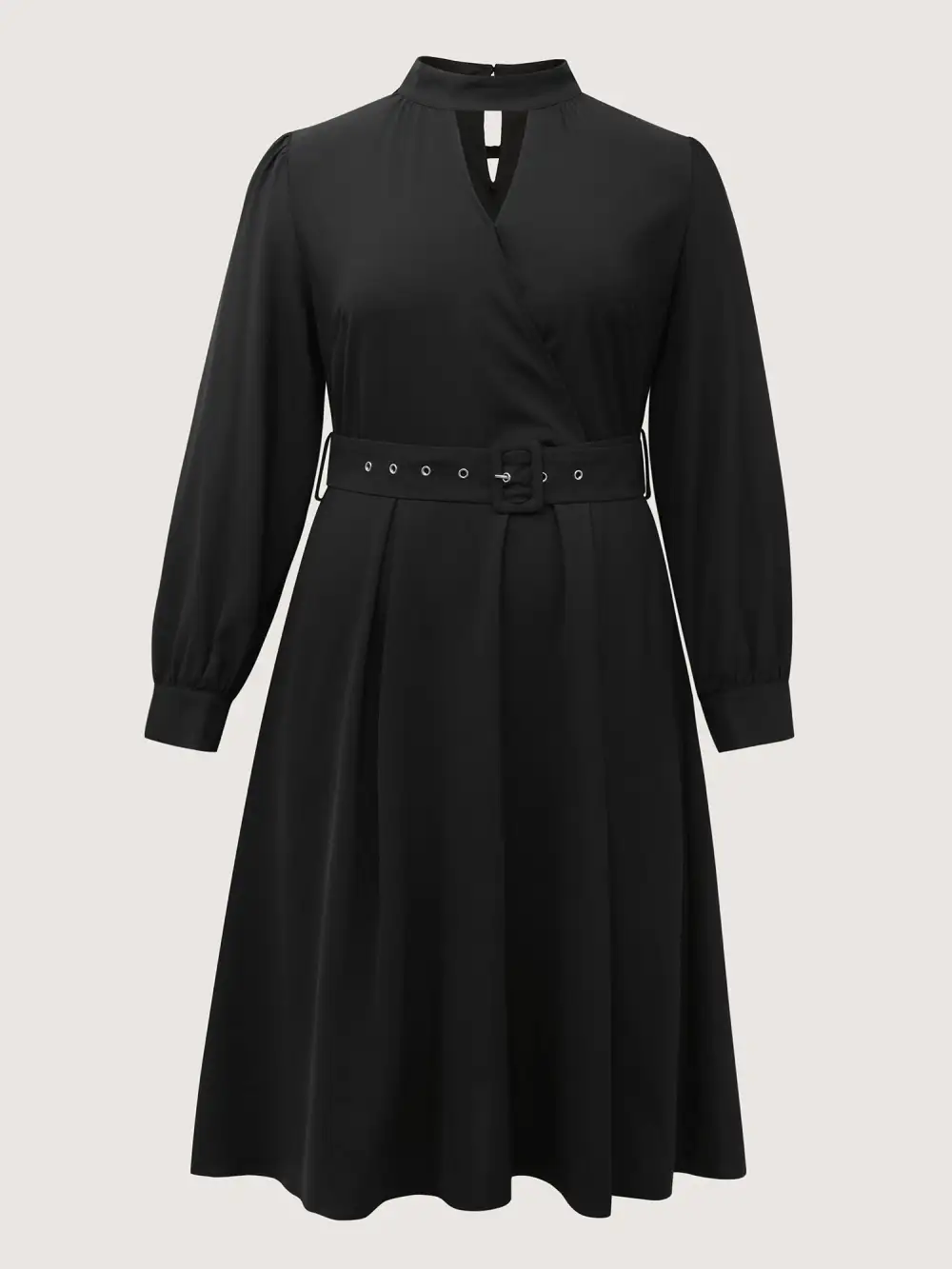 Collar Cut-Out Waist Tie Midi Dress