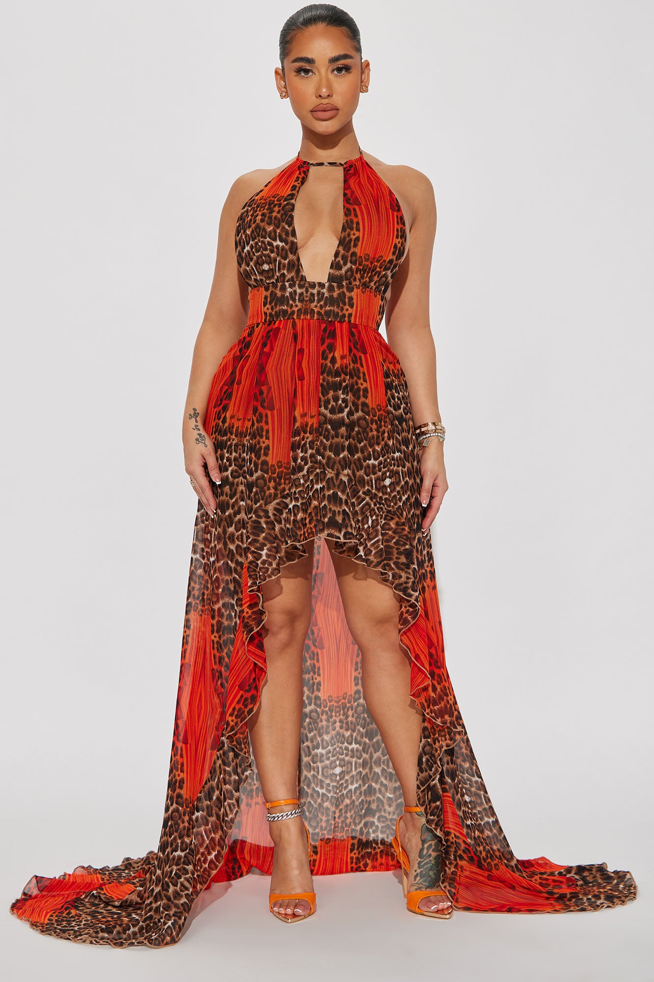 Run Wild Ruffle Maxi Dress - Rust