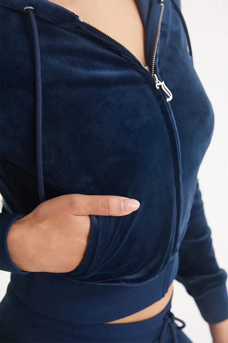 Bridesmaid Big Bling Velour Hoodie