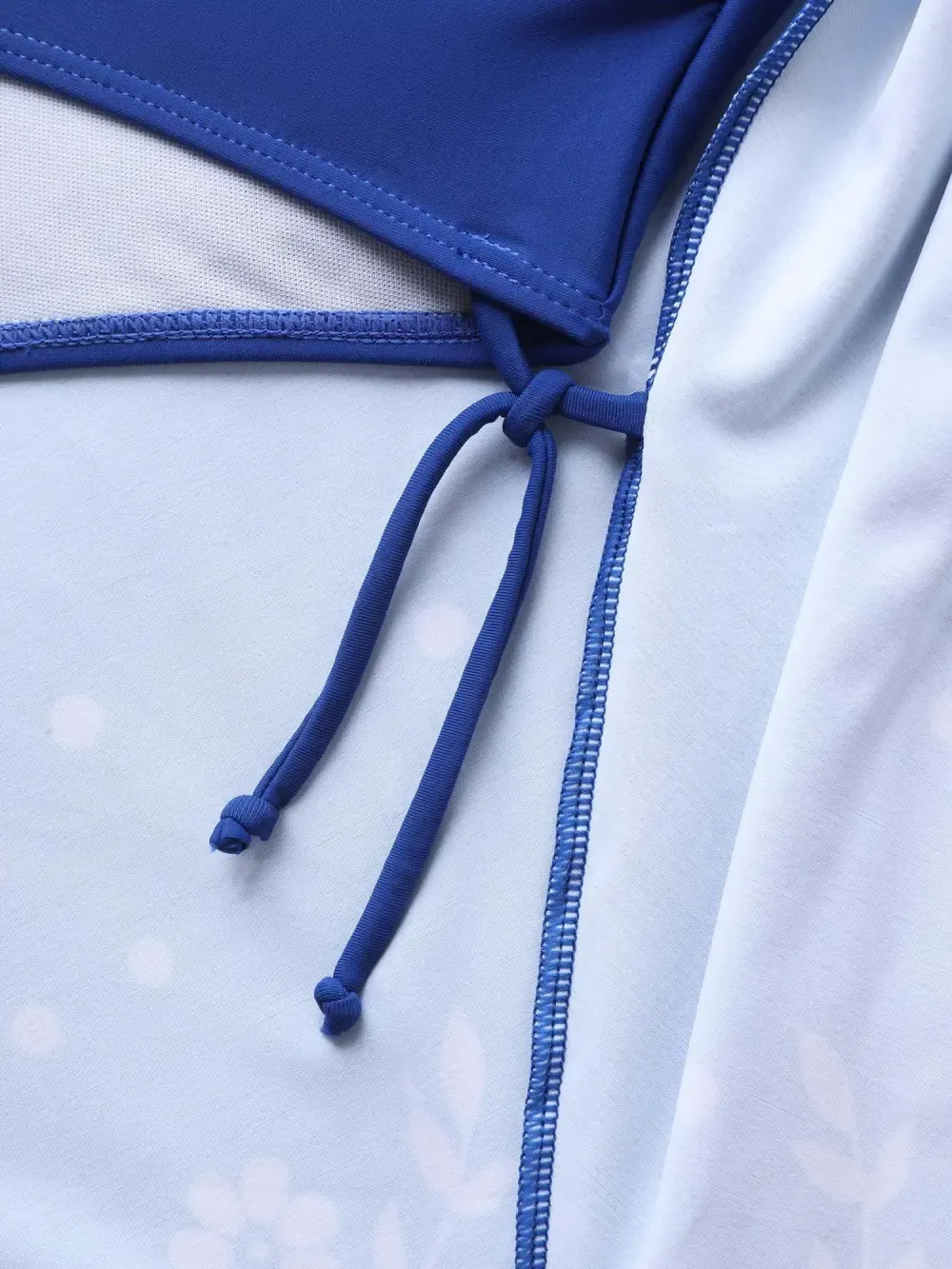 Anti-Float Tie Floral Print Embroidered Swim Dress