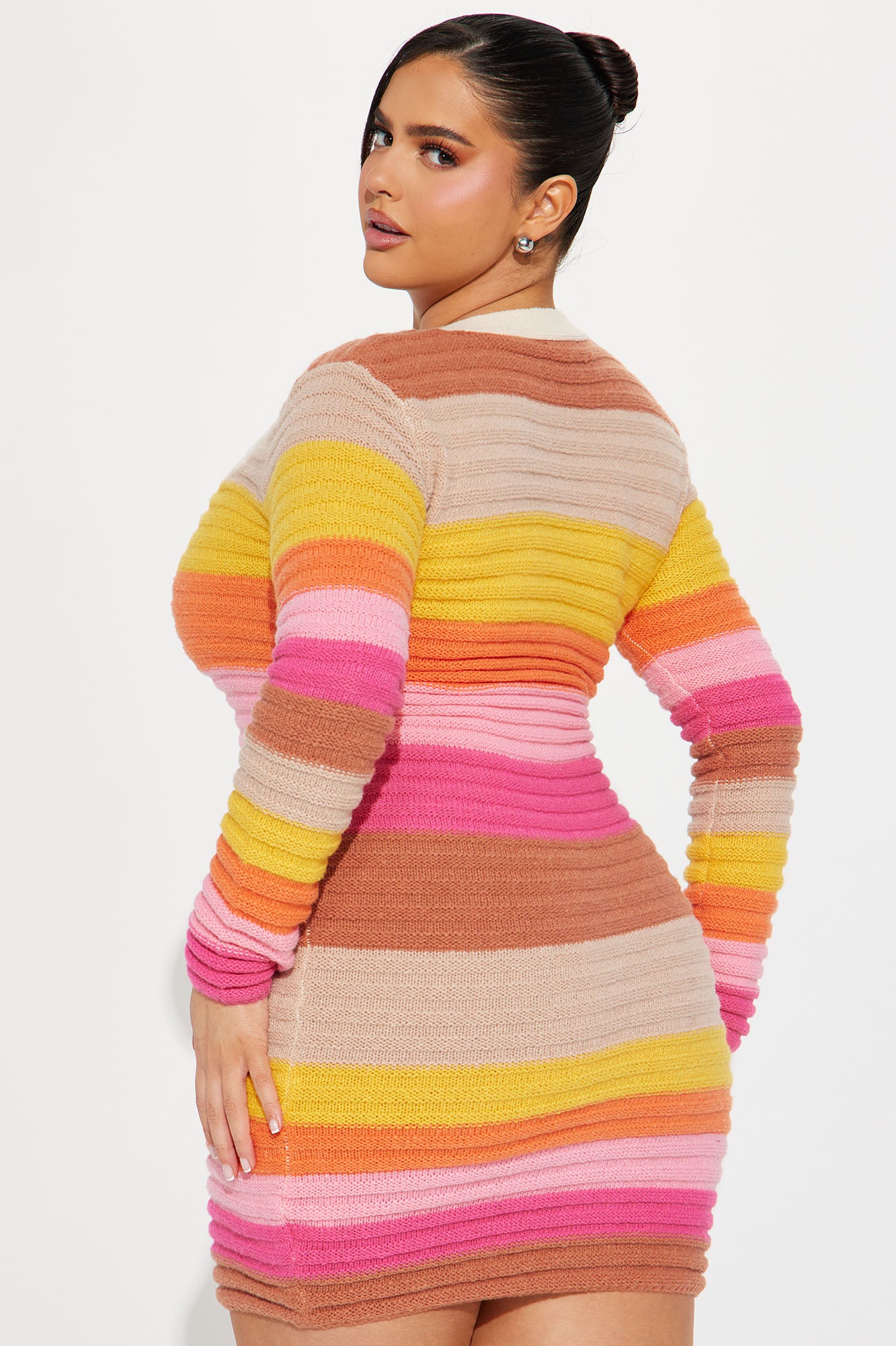 Lyla Sweater Mini Dress - Pink/combo