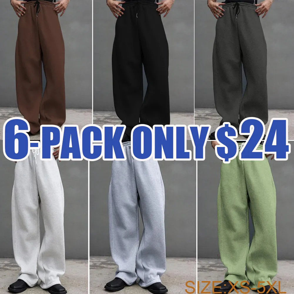 BacktoSchool Drawstring Waist Straight Wide Leg Fall Baggy Pants Workout Athletic Sweatpants with Pocket