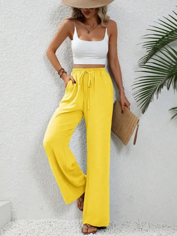 Women’s High Waist Wide Leg Pants with Pockets