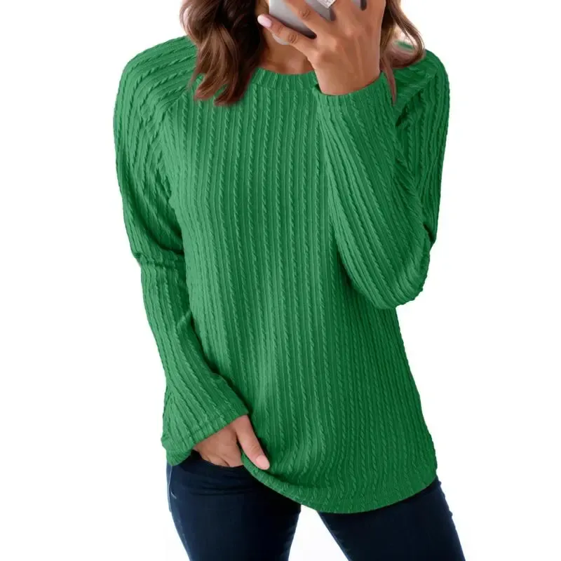 Women's Tops Long Sleeve Crewneck Knit Basic Tee Lightweight Shirts