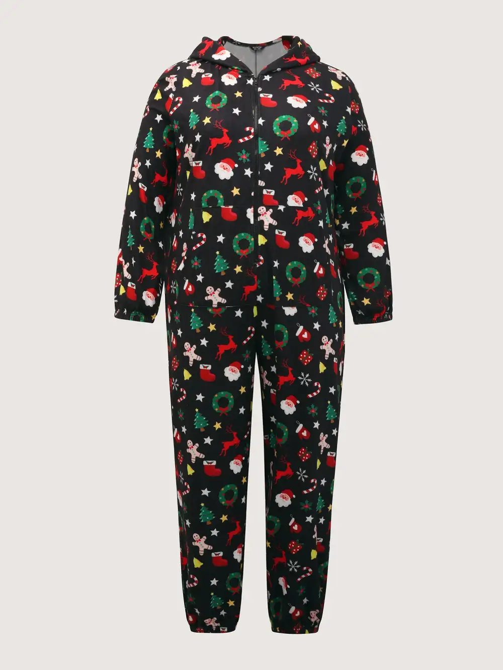 Holiday Spirit Pockets Hooded Sleep Jumpsuit